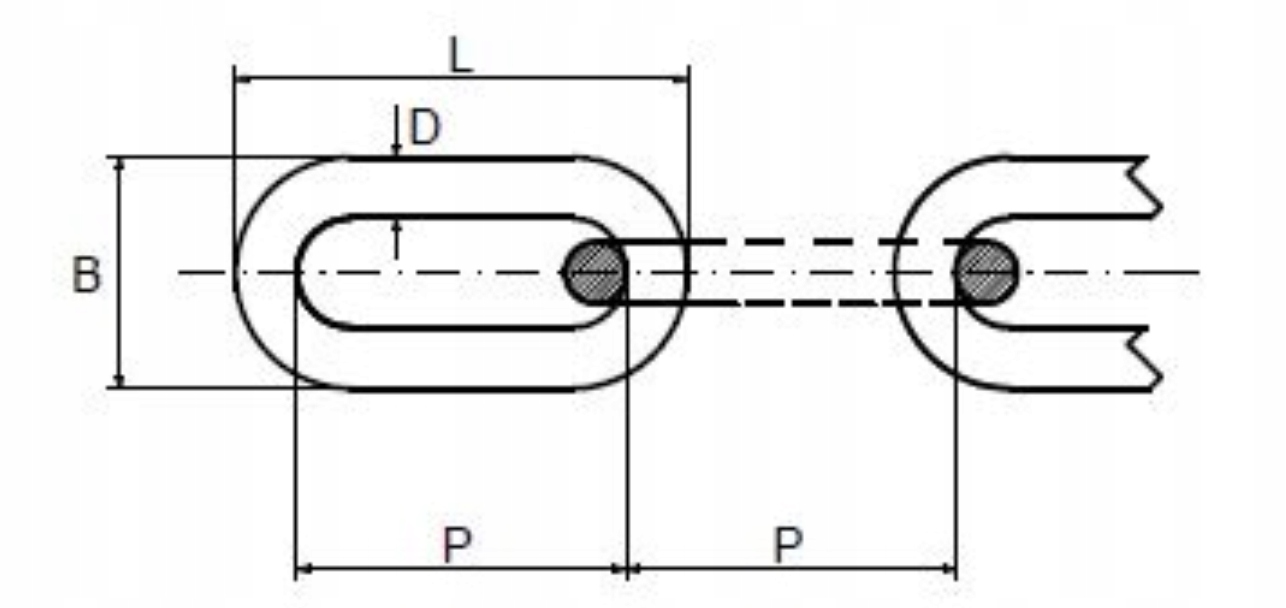 ŁAŃCUCH GOSPODARCZY TECHNICZNY MOCNY OCYNKOWANY DO HUŚTAWKI D2 fi 4mm Średnica drutu 4 mm