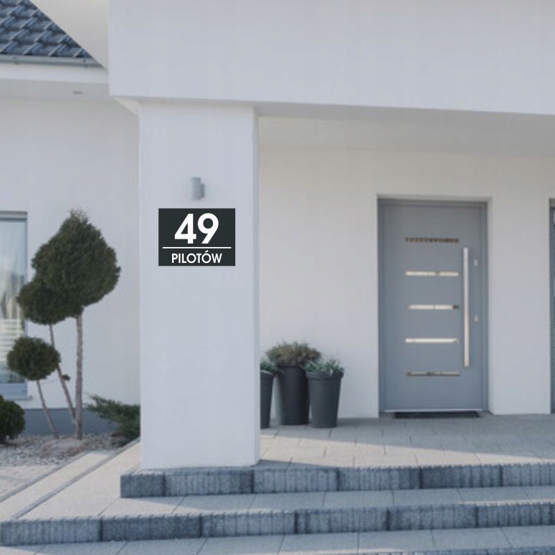 ODBLASKOWA TABLICZKA ADRESOWA numer na dom 40x30 cm ALUMINIUM Antracyt Wysokość produktu 30 cm