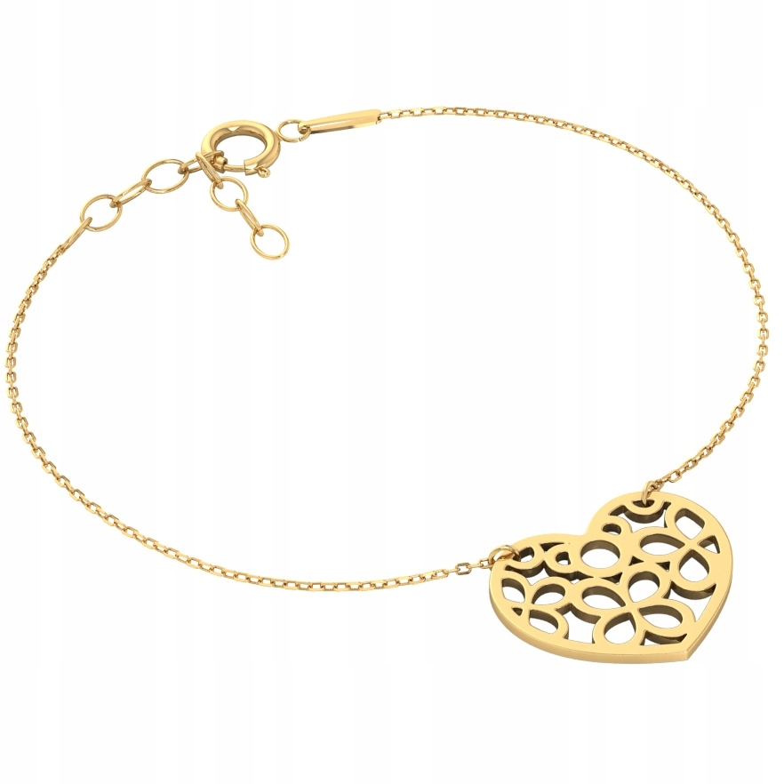 Celebrita Zlatý Náramek Prolamované Srdce PR.585