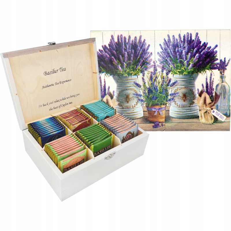 Levně Sada čajů Basilur v dřevěném displeji s 6 Příchutěmi 60 sáčků