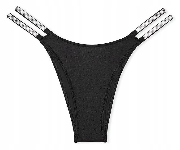 Kalhotky brazilské Victoria's Secret s dvojitými proužky a zirkony M