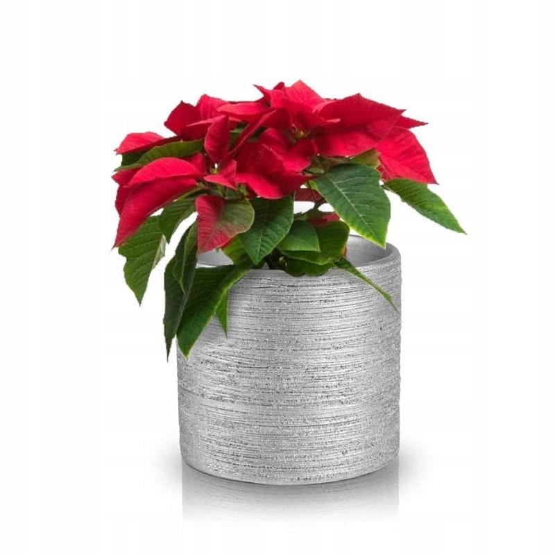 

Srebrna osłonka na doniczkę 14 cm ceramiczna