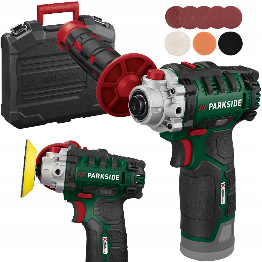 Akumulátorová Leštička Automobilová Parkside Paap 12 E5 20V Houbičky Sada