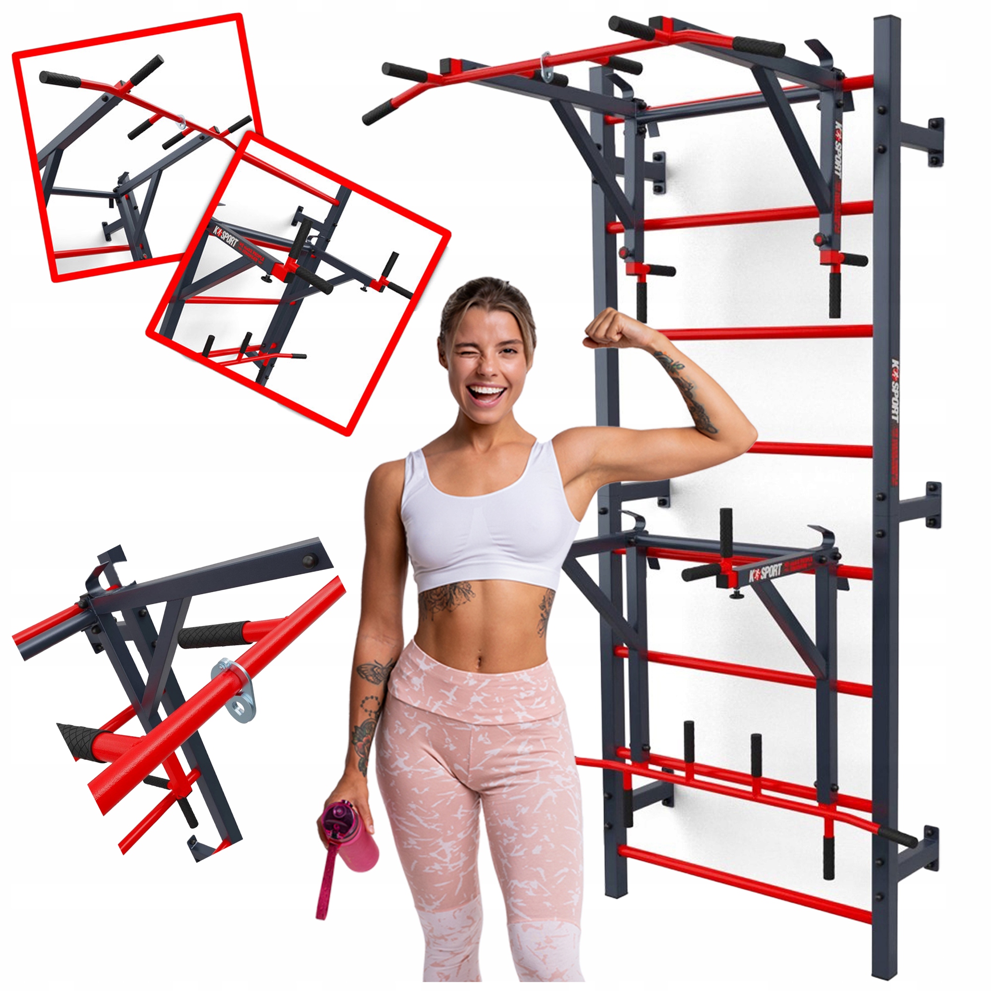 ZESTAW DO ĆWICZEŃ DRĄŻEK PORĘCZ DRABINKA KSSL097