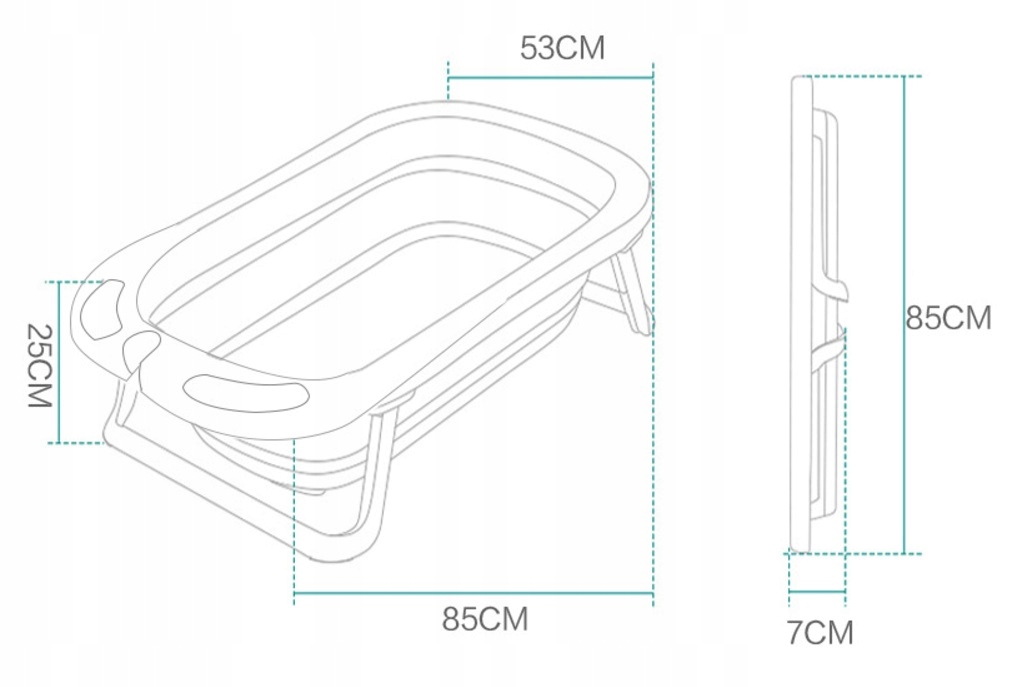 WANIENKA DLA NIEMOWLĄT SKŁADANA NIEBIESKA Kolor Odcienie niebieskiego