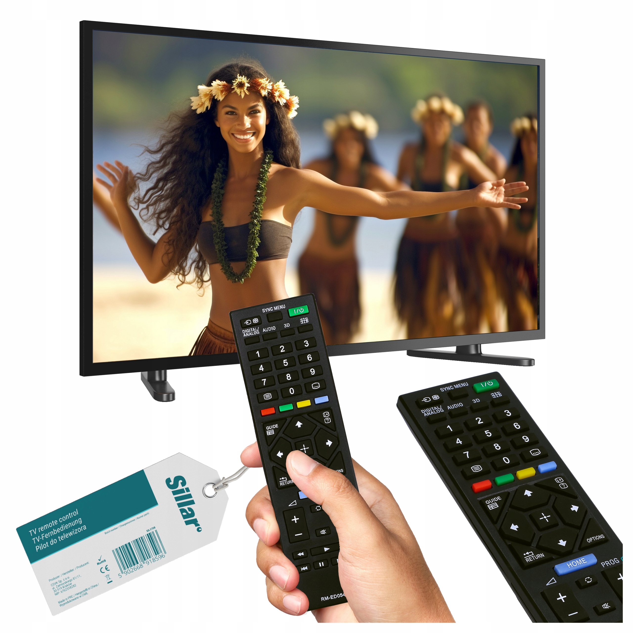 Pilot Sillar RM-ED054 RM-EA002 czarny Uniwersalny zamiennik do pilota Sony