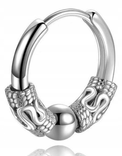 Kolczyk Do Ucha HUGGIE Retro Punk Smok Gothic STAL