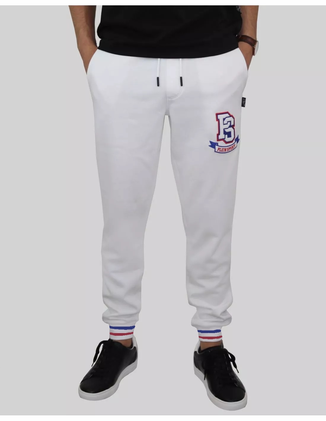 Plein Sport Bílé Teplákové Kalhoty Se Zavazováním (XL)