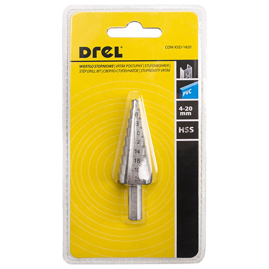 

Wiertło Stożkowe Stopniowe Choinkowe Metalu 4-20mm