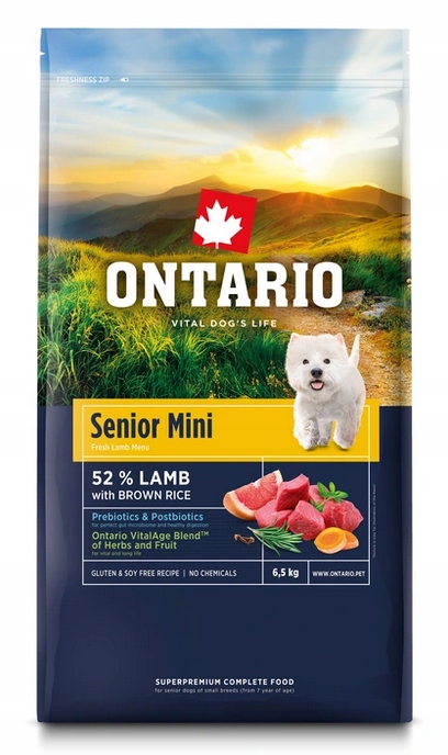 Ontario Senior Mini Lamb Jagnięcina z Brązowym Ryżem 6,5kg