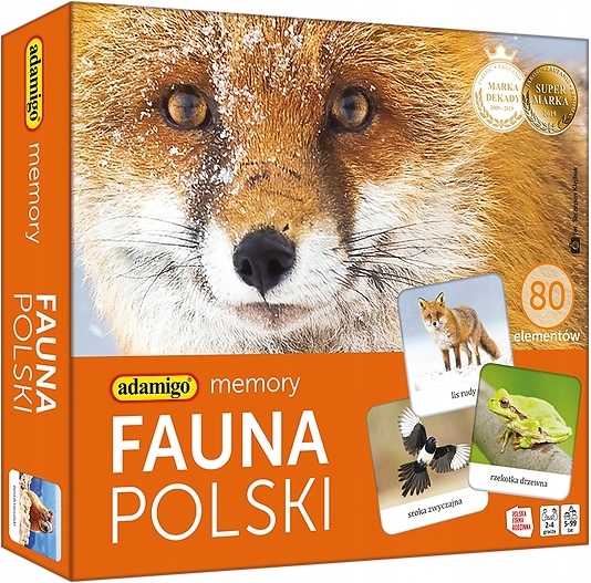 GRA MEMORY FAUNA POLSKI ZWIERZĘTA MEMO PAMIĘĆ 80EL