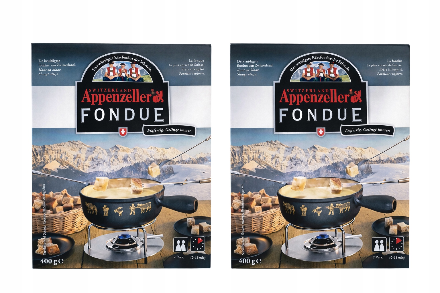 Levně Fondue švýcarský žlutý smetanový sýr originální 800g německý 2ks