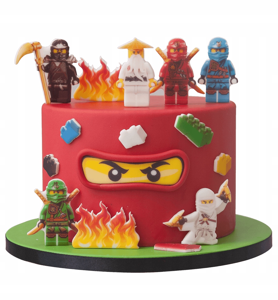 Zestaw Dekoracje na Tort Lego Ninjago 15 el. figurki postacie opłatek