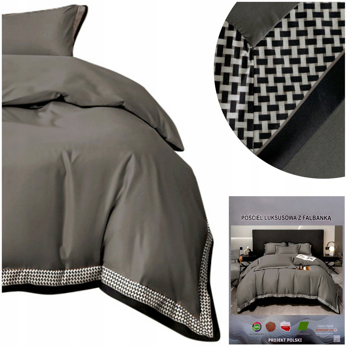 Povlečení 200x220 Komplet 3 Č. Jednotná s Falbankami Naomi