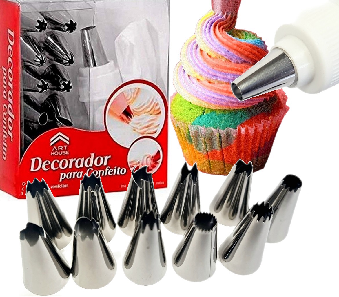 RĘKAW CUKIERNICZY DEKORATOR DO TORTÓW DUŻY ZESTAW 15el