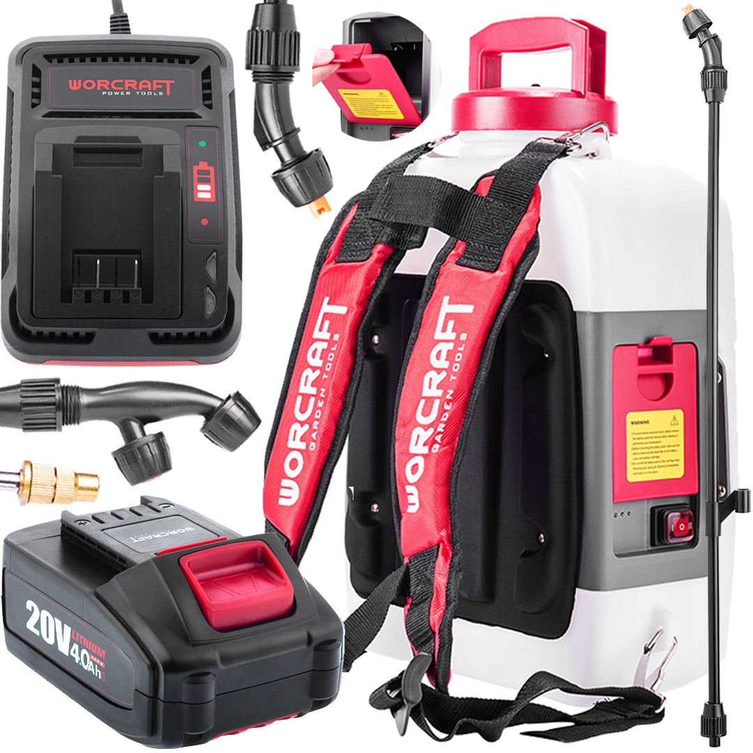 Akumulatorowy opryskiwacz plecakowy Worcraft CBS-S20Li Akumulator 4.0Ah