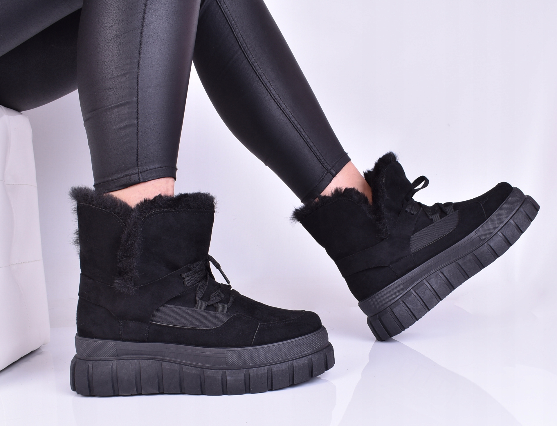 DAMSKIE ŚNIEGOWCE BUTY NA ZIMĘ BARDZO CIEPŁE SKÓRA Płeć kobieta
