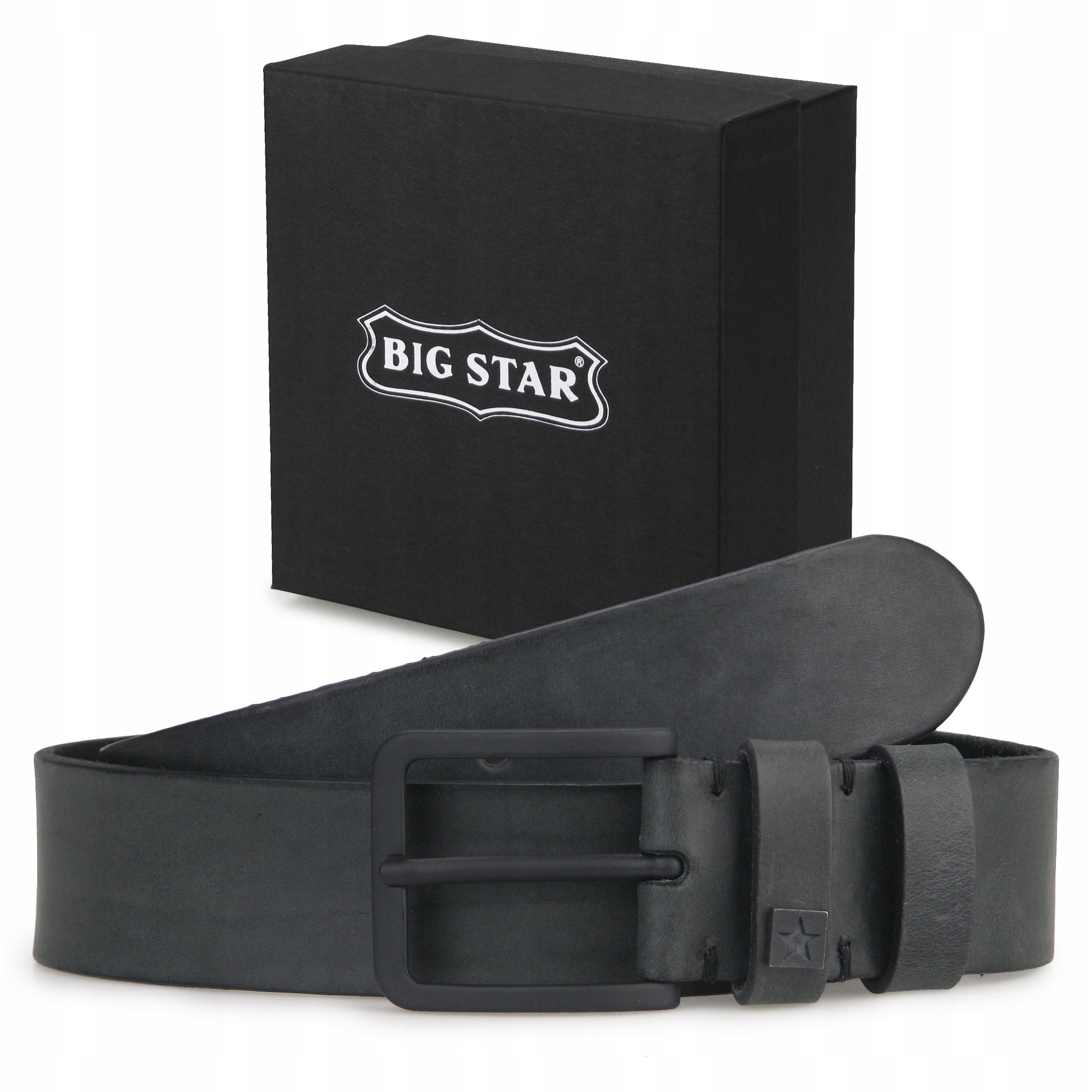

Pasek skórzany Męski Big Star szary + Etui 115cm