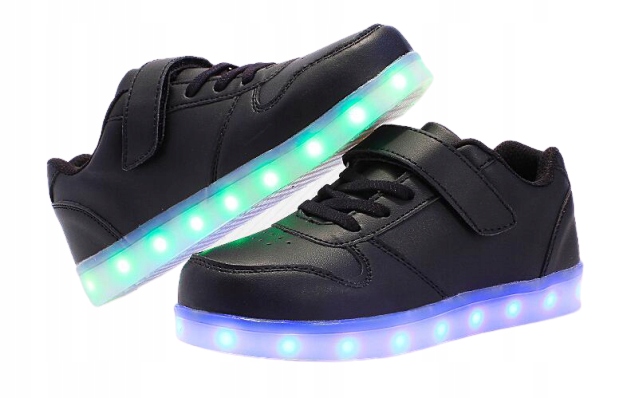 

Buty Led Z Podświetleniem Świecące Na Rzep Czarne