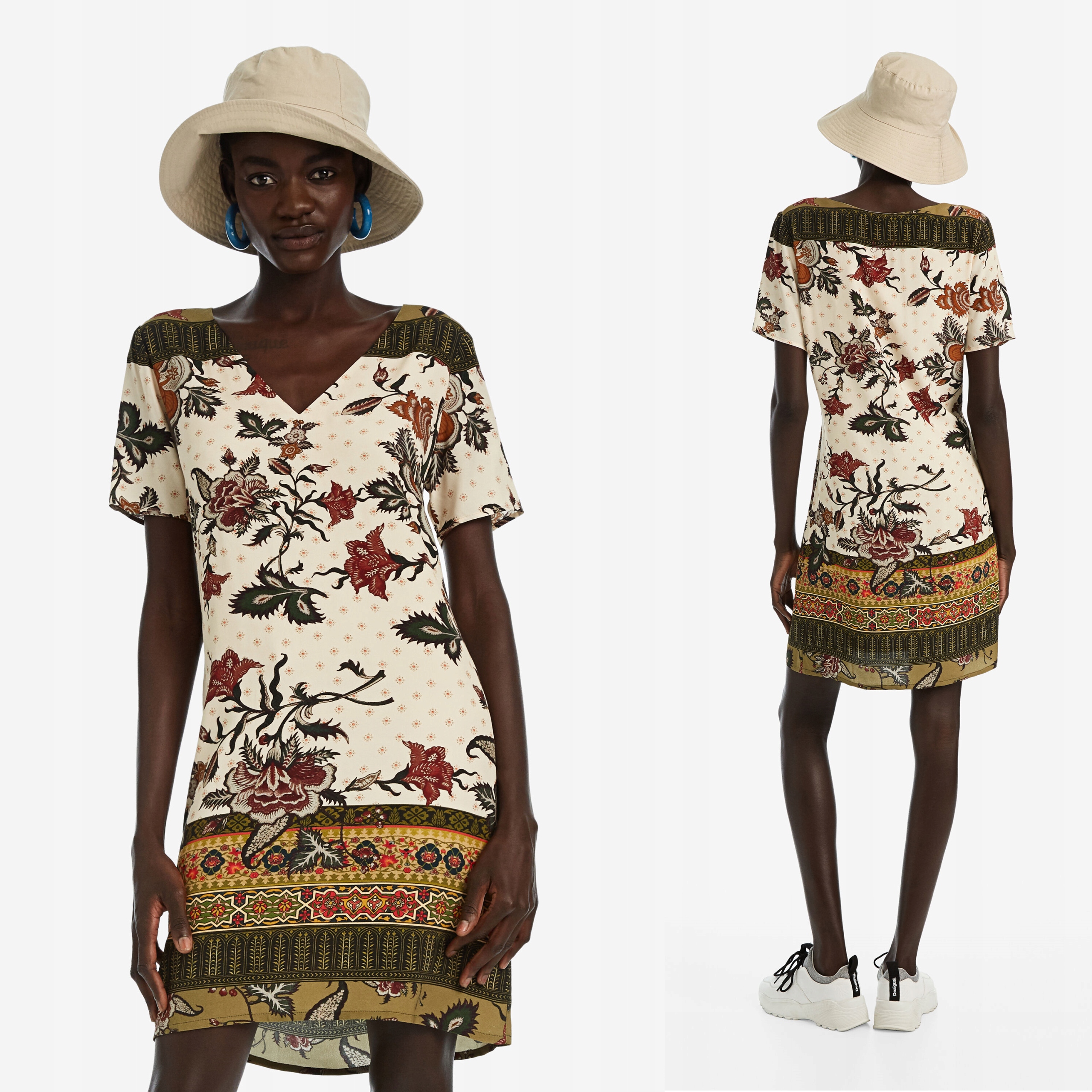 Desigual Šaty z viskózy s krátkým rukávem S 36