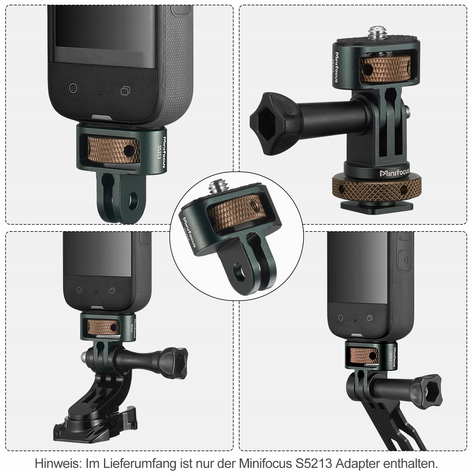 CNC ALUMINIUM Adapter Do Kamer GoPro DJI Insta360 Sjcam 1/4" Montaż — miniatura 6