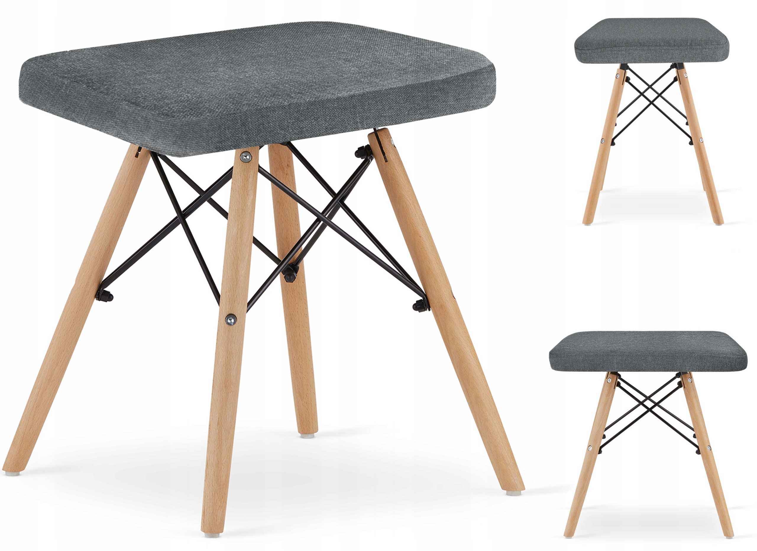 

Taboret Olaf tapicerowany materiałowy Nowoczesny