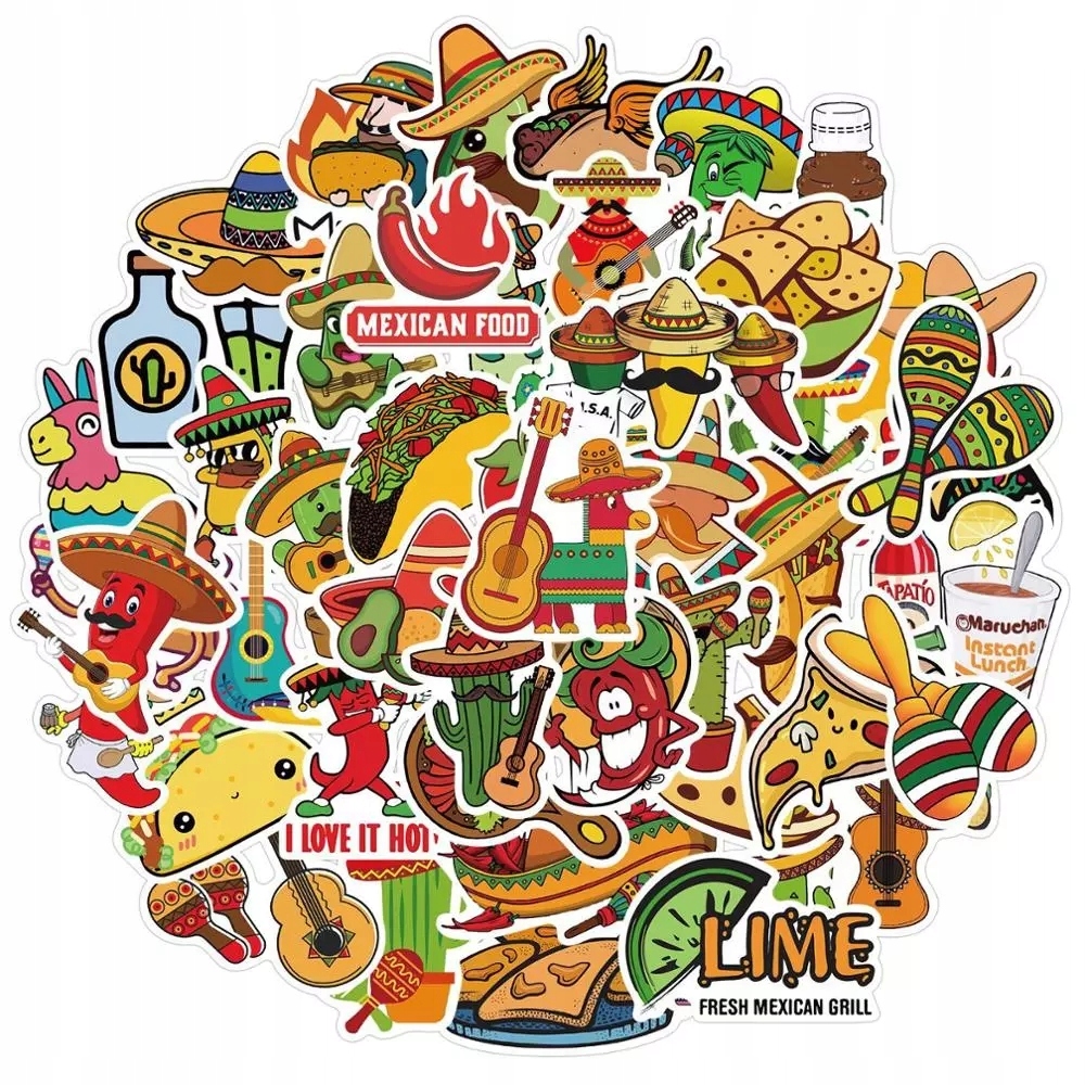 

Naklejki Wlepy Sticker Bomb MIX Meksyk 50 szt