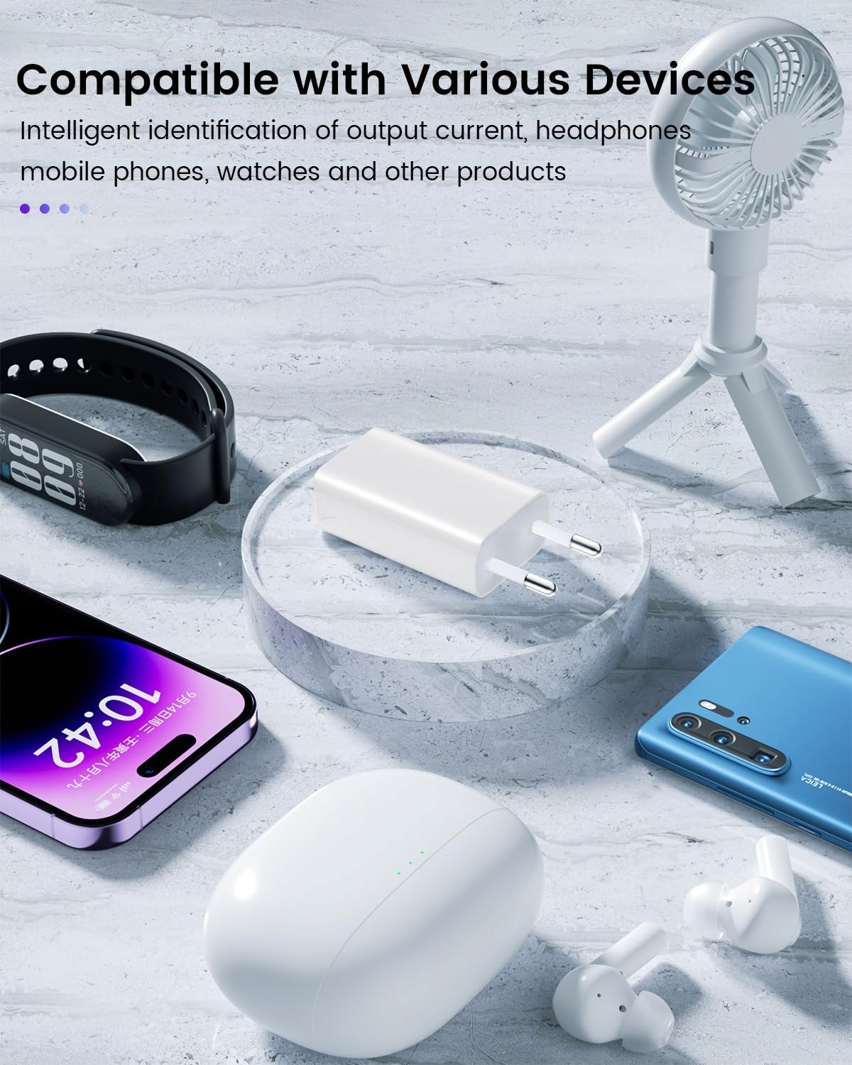 TONGKTAI Wtyczka USB do ładowania, 6 sztuk, 5 V/1 A, Slim USB C — miniatura 5
