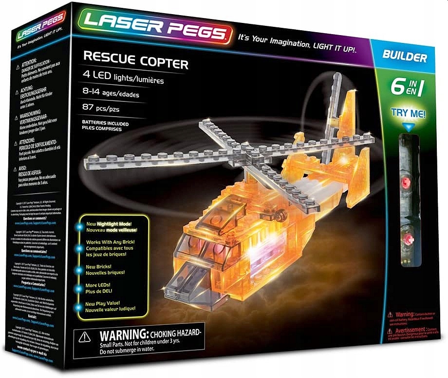 

Śmigłowce Ratunkowe 6 modeli Laser Pegs klocki Led