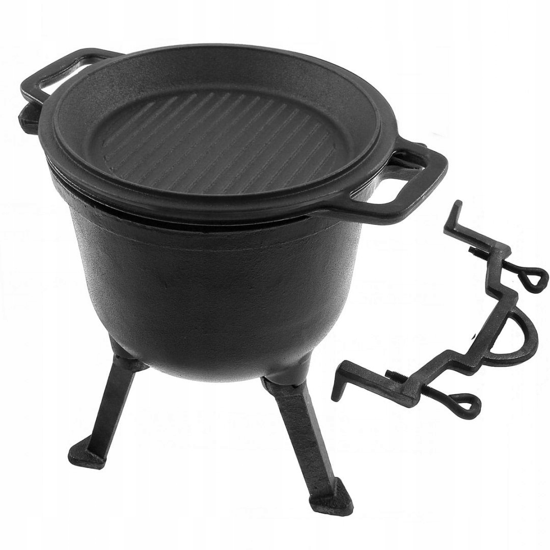 KOCIOŁEK ŻELIWNY 11 L GARNEK 2W1 PATELNIA GRILLOWA Pojemność 11 l