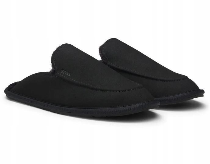 Pánské kožené papuče Hugo Boss Černá Dárková Krabička dárek vel