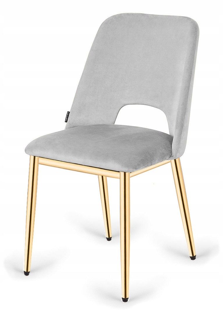 Čalouněná židle Goti Light Grey Velvet Gold Lugano