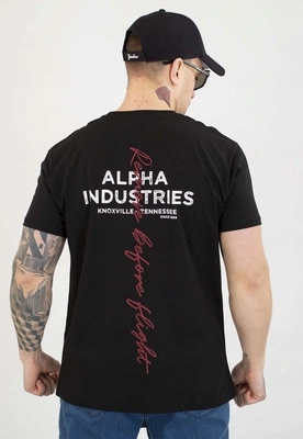 Tričko Alpha Industries Signature Back Print 148516 černé