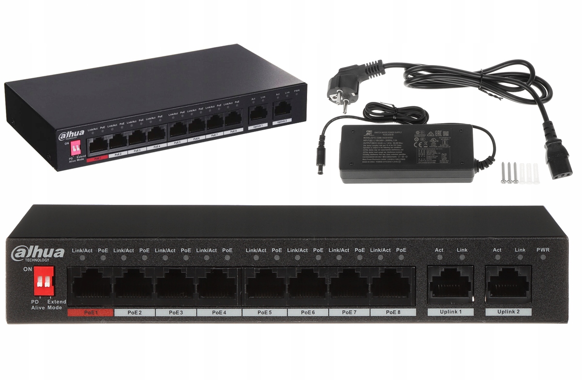 

Switch Poe PFS3010-8ET-96-V2 8-PORTOWY Dahua