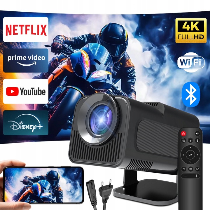 Projektor Rzutnik LED HY320 mini 4K Android Smart TV WiFi Głośnik 150
