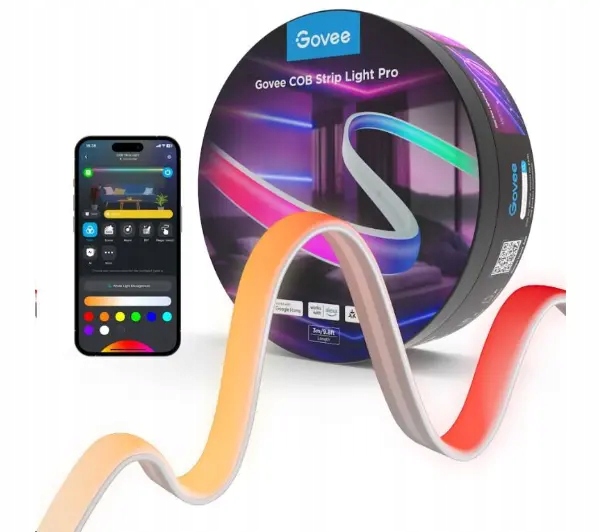 Taśma Led do wewnątrz Govee H61E5 Bluetooth Wifi Regulacja jasności 3 metry