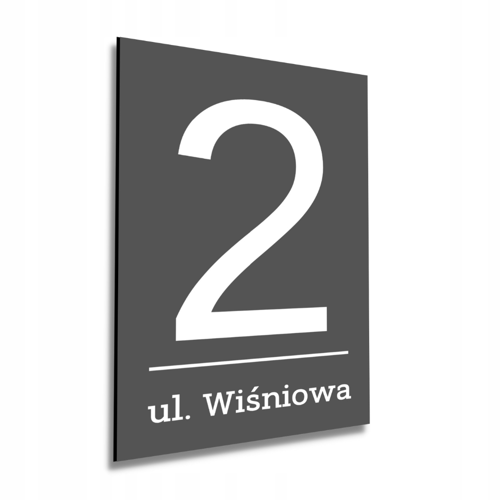 GRAFITOWA DUŻA TABLICZKA NUMER DOMU ADRESOWA DRUK UV ADRES 30x45CM ANTRACYT