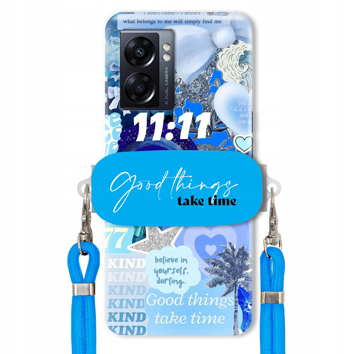 Puzdro pre Oppo A77 5G Držiak vodítko Crossbody Good Things Take Time Lata