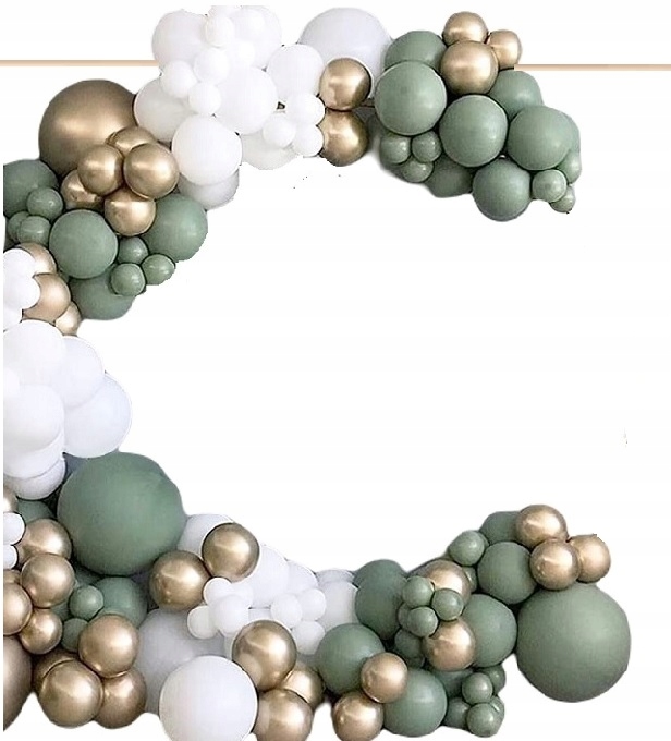 

Balony Khaki białe złote Łuk girlanda 122szt