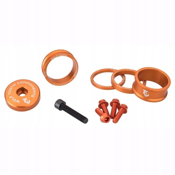 Wolf Tooth Spacers And Bolts Kit Anodized Aluminium Orange
