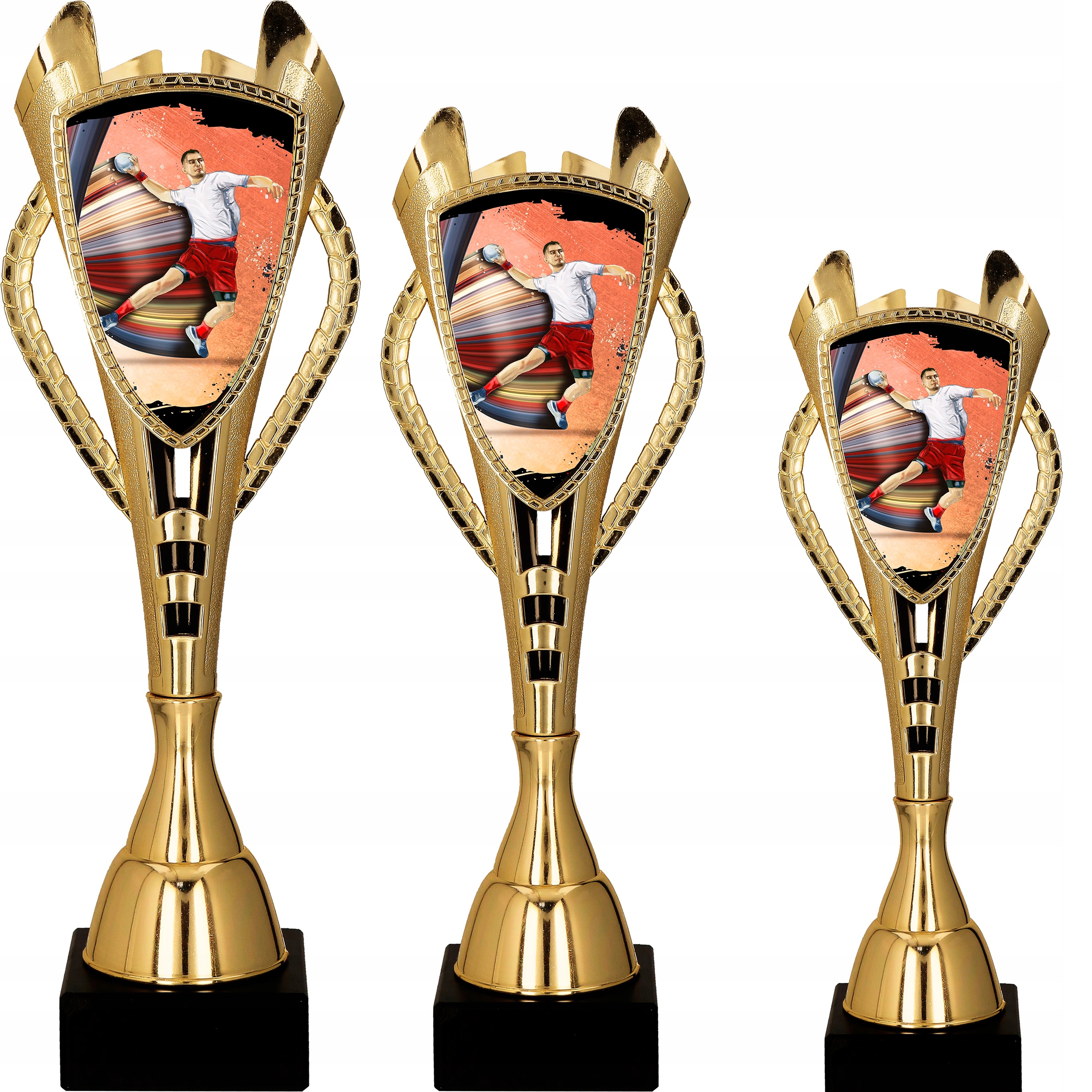 Puchary Komplet Zestaw Pucharów Piłka ręczna 33.5/32/30 Grawery