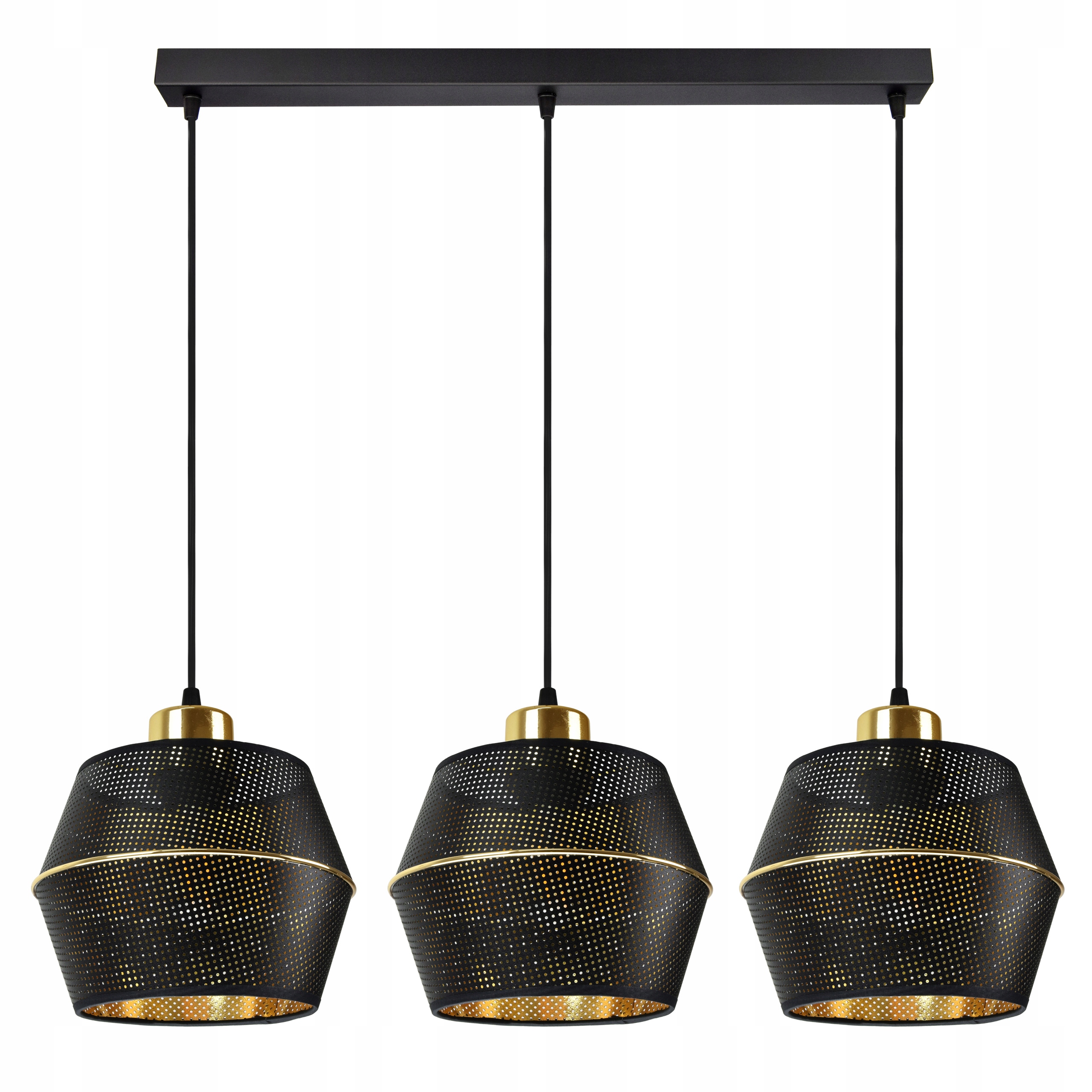 

Lampa Wisząca Żyrandol Ażurowe Biały Czarny Złoty