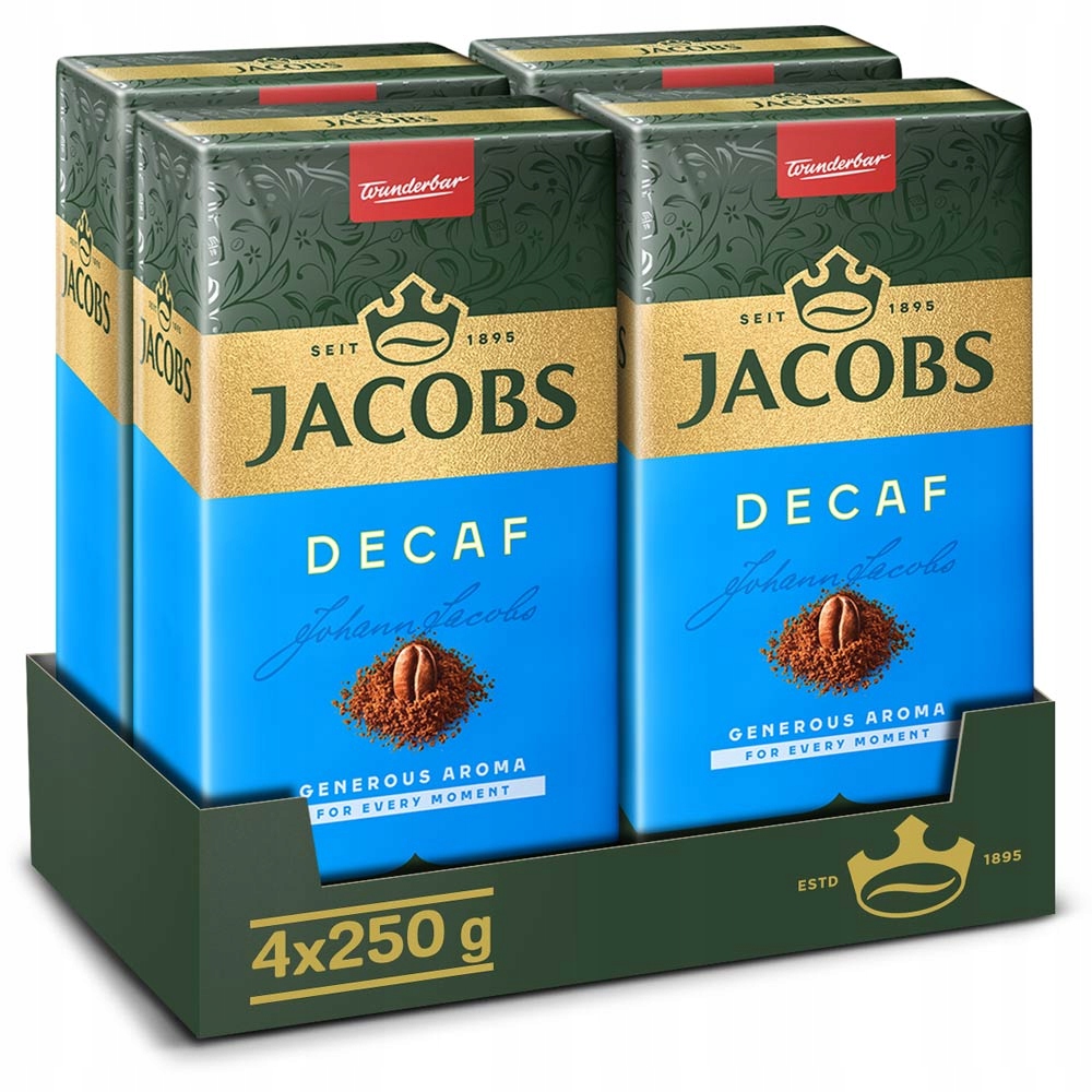 Kawa bezkofeinowa mielona Jacobs Decaf 4x 250g