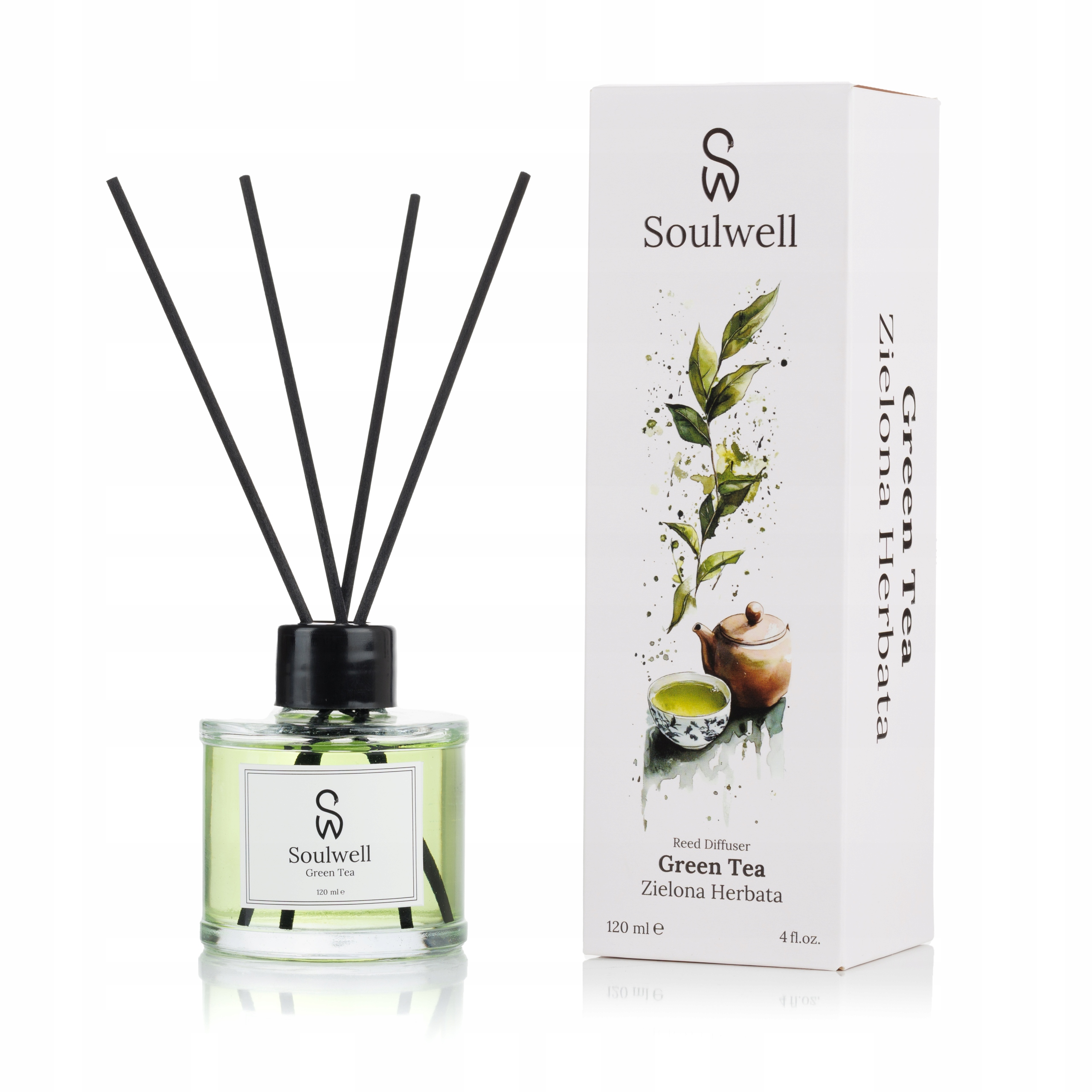 Zielona Herbata ZAPACH DO DOMU PATYCZKI 120ml Soulwell