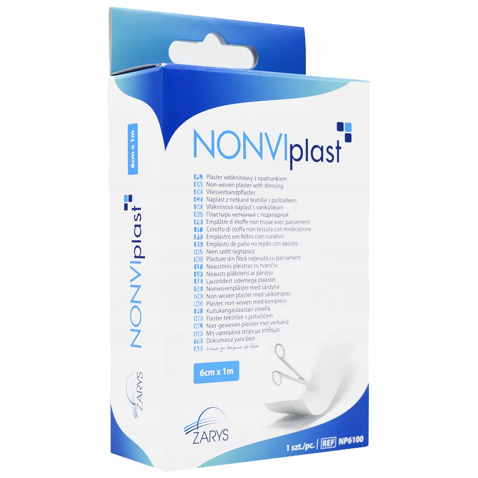

Plaster włókninowy z opatrunkiem 6cmx1m NONVIplast