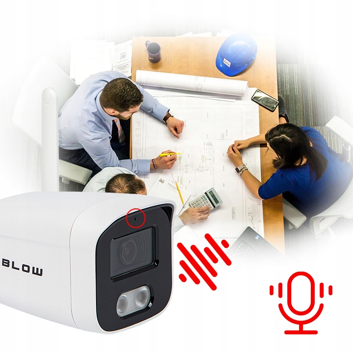 ZEWNĘTRZNA Kamera BLOW IP WiFi 5MPx 4MPx WQHD 2,8 mm Slot SD mikrofon IP66 Model BL-I5FK28BWP/SD/WiFi