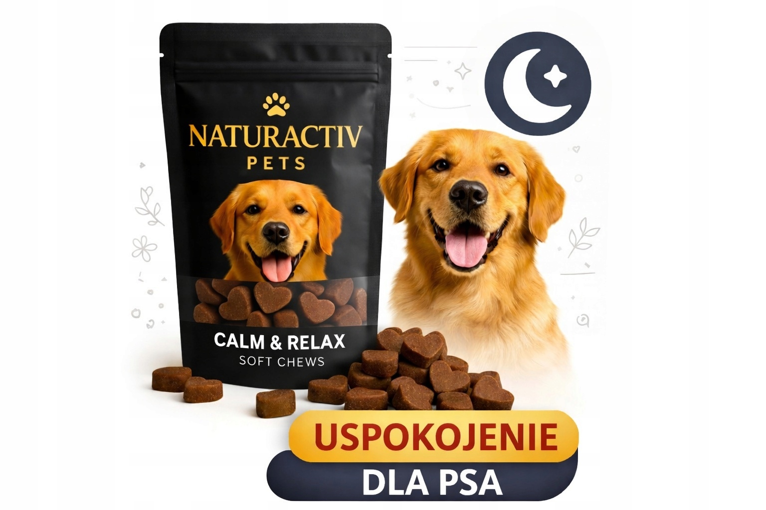 Levně Uklidňující měkké pamlsky pro psa na stres a separační úzkost