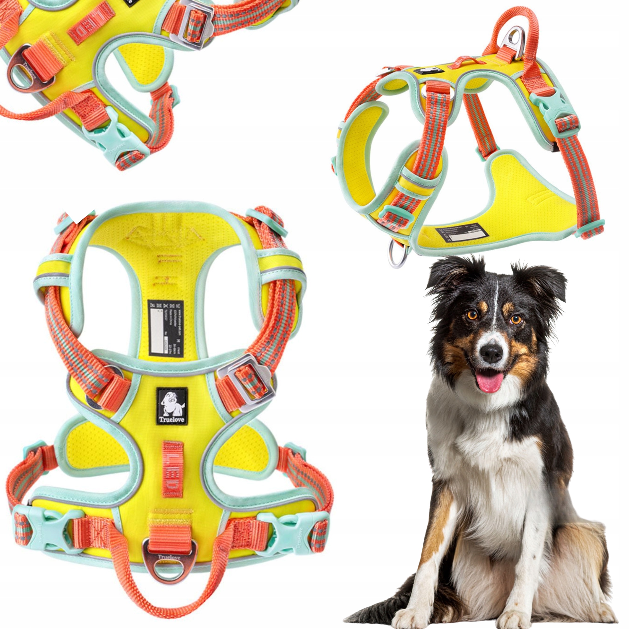 Levně Postroj Pro Psa Easywalk Truelove Front Line Premium Cordura Žlutý