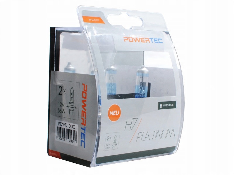 

Żarówki Powertec H7 halogen +130% Platinum 12V 55W
