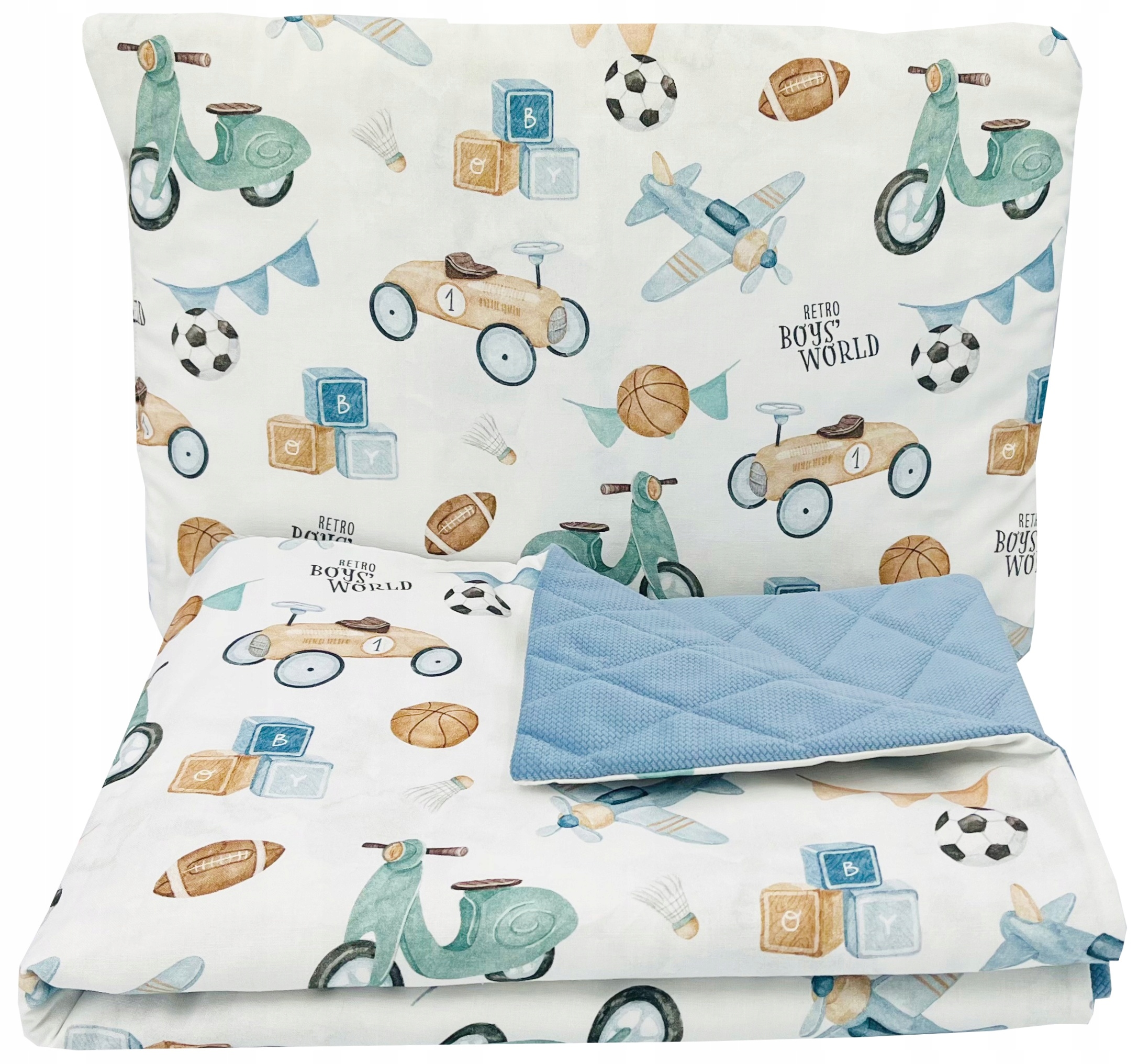 

Komplet średniaka velvet 100x135cm Retro boy